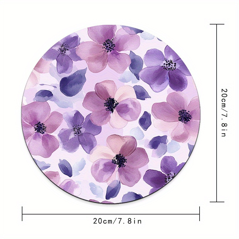 1pc Purple Floral Round Mouse  - Tradescantia Purple recensione e prezzo