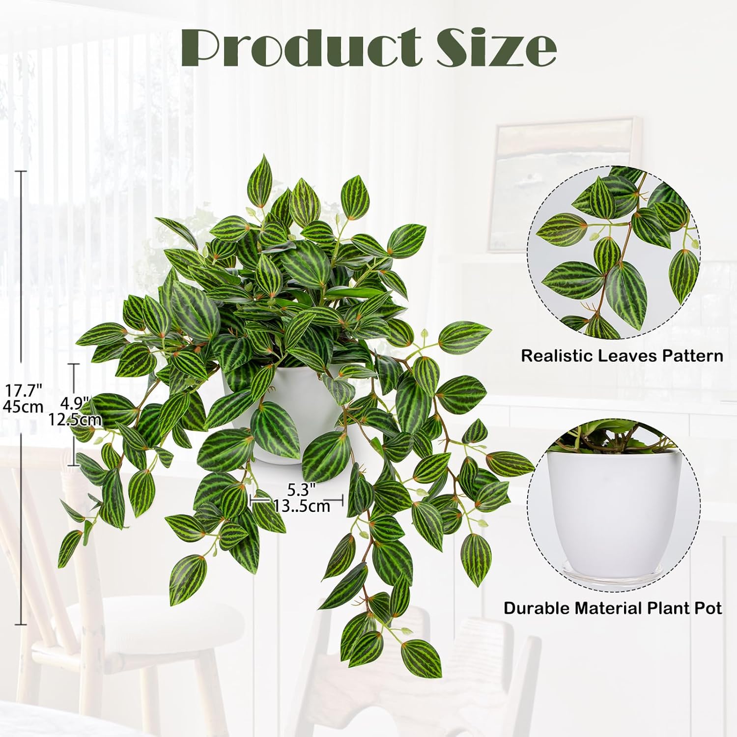 Artificial Plants Indoor Fake  - Peperomia Watermelon recensione e prezzo