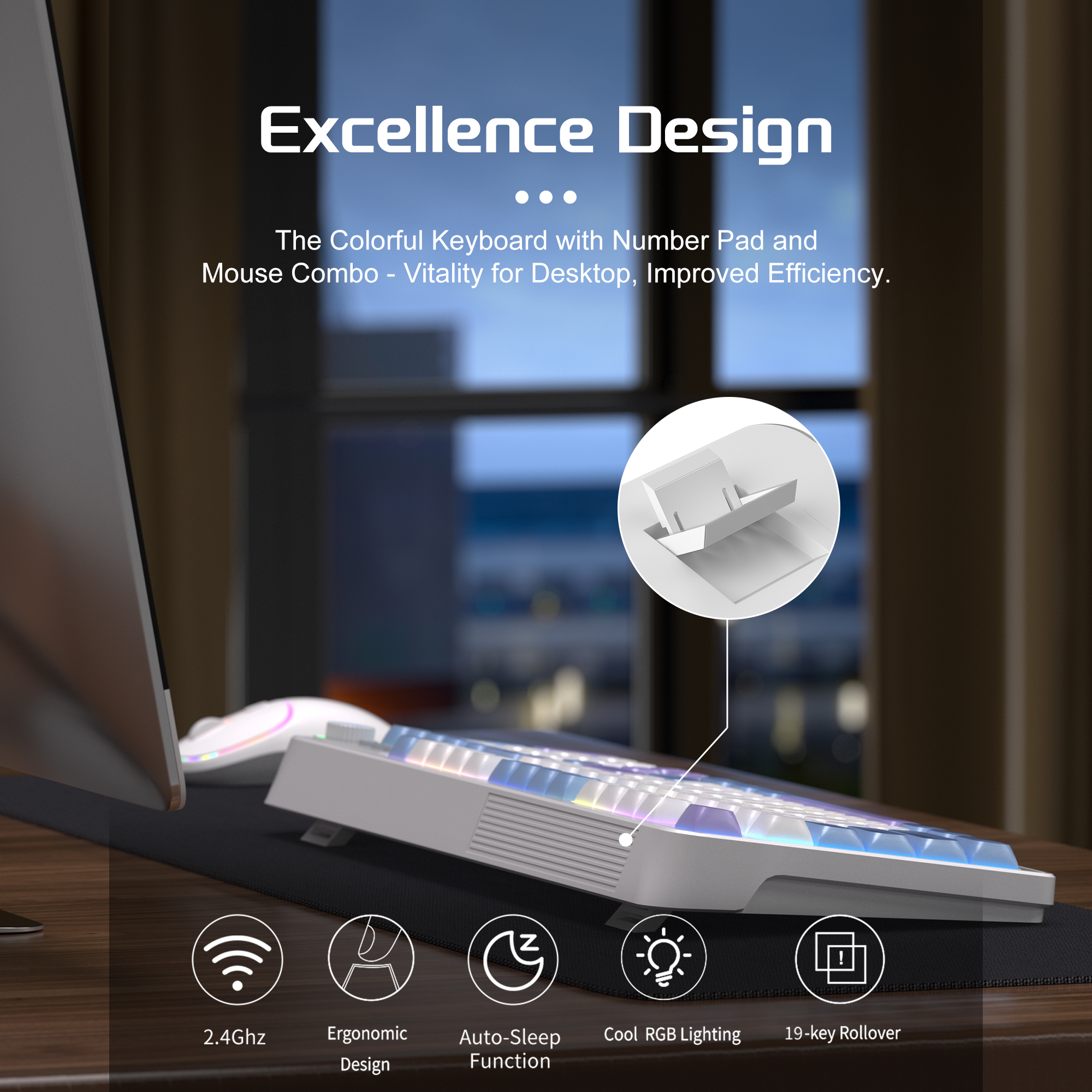 MageGee Wireless Gaming Keyboa - Tradescantia Purple recensione e prezzo