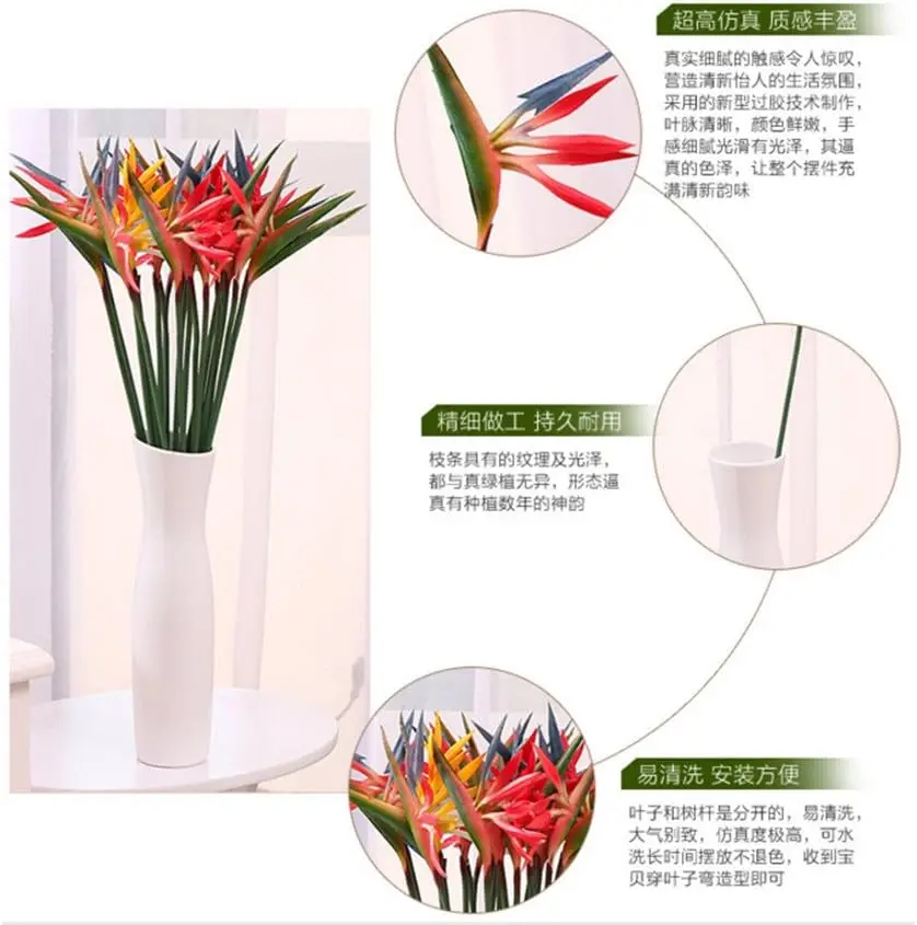 8PCS Artificial Flowers Streli - Bird Paradise Strelitzia recensione e prezzo