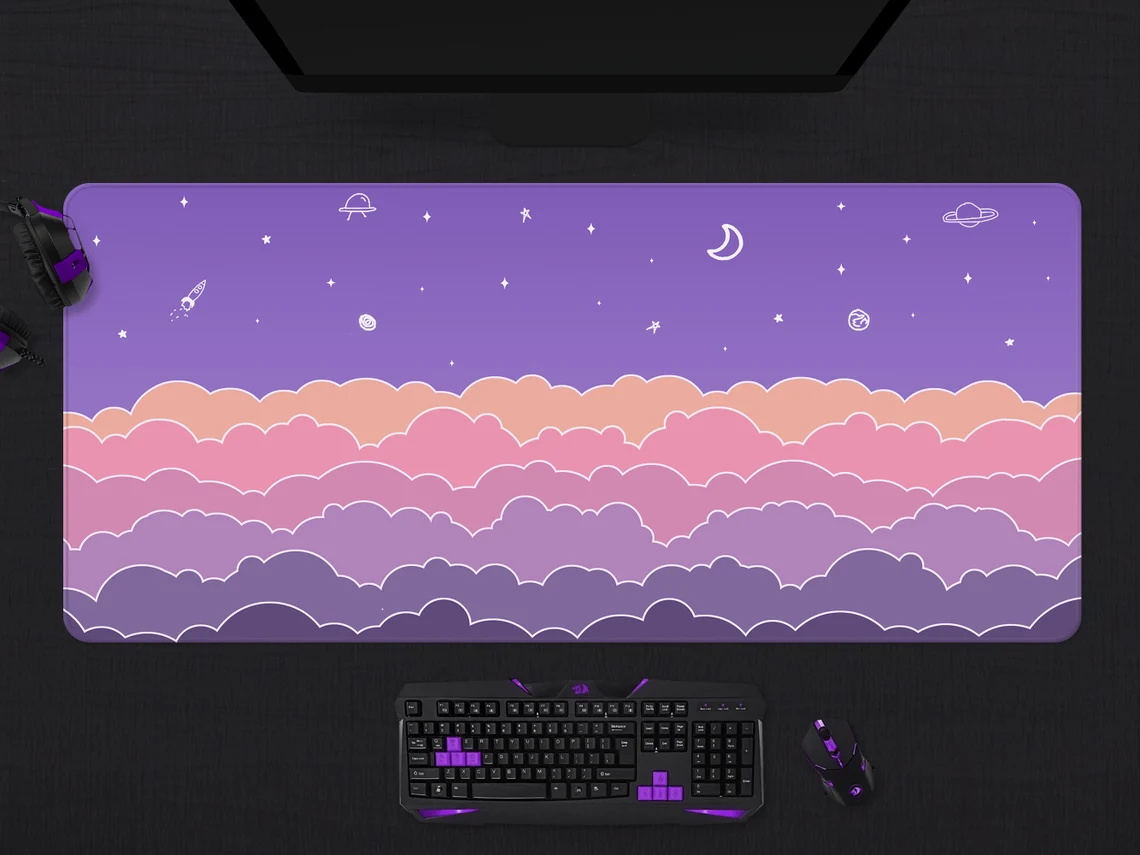 Kawaii Deskmat purple Cute Mou - Tradescantia Purple recensione e prezzo
