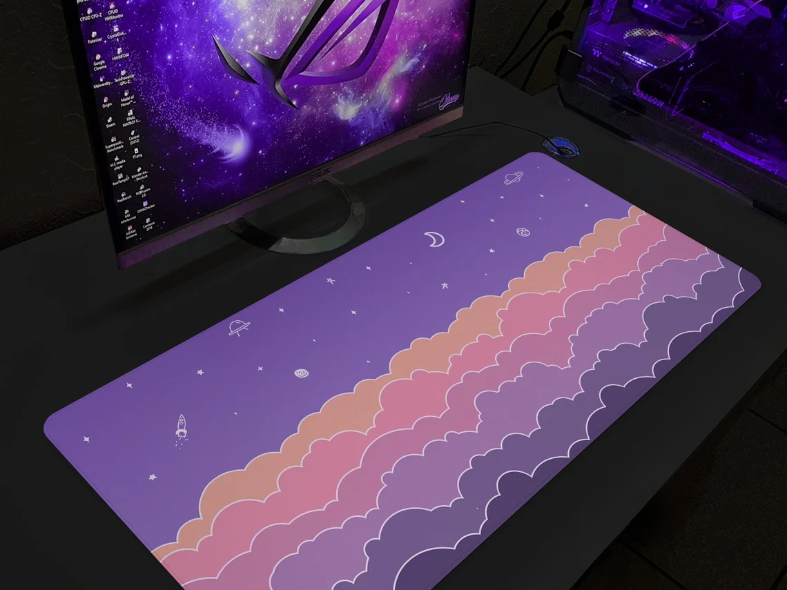 Kawaii Deskmat purple Cute Mou - Tradescantia Purple recensione e prezzo