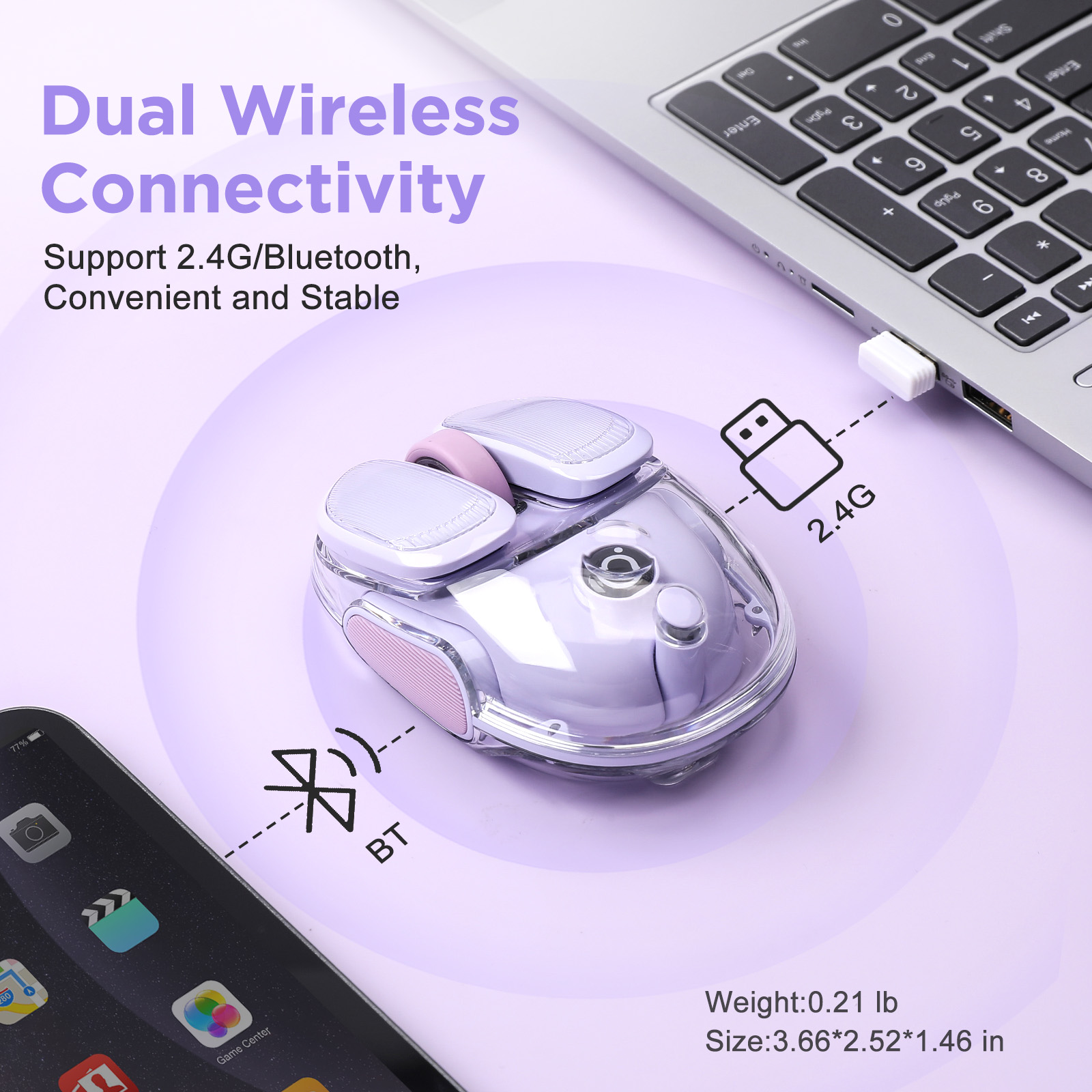 EWEADN Q9 Purple Wireless RGB  - Tradescantia Purple recensione e prezzo