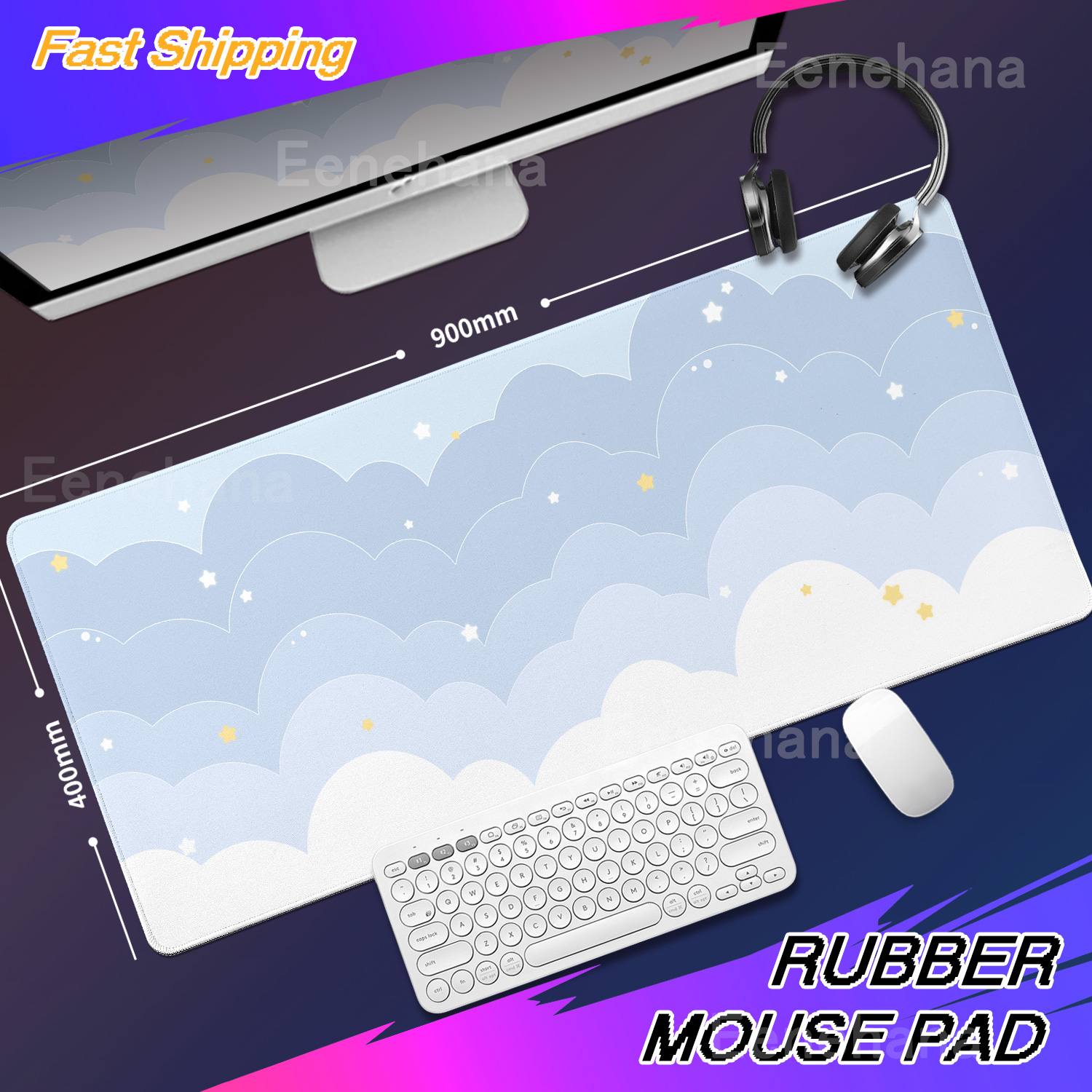 Light Blue Pink Clouds Desk Ma - Tradescantia Purple recensione e prezzo
