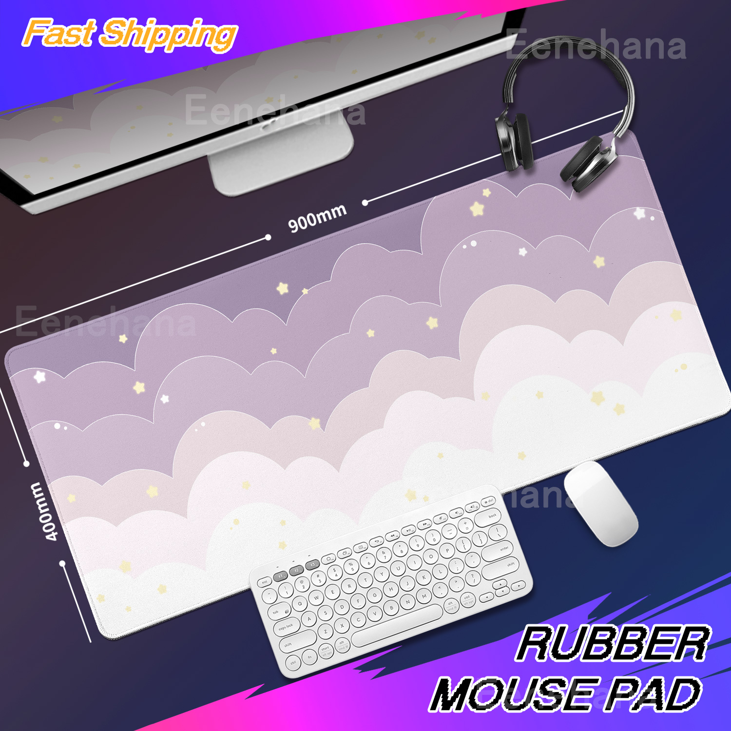 Light Blue Pink Clouds Desk Ma - Tradescantia Purple recensione e prezzo